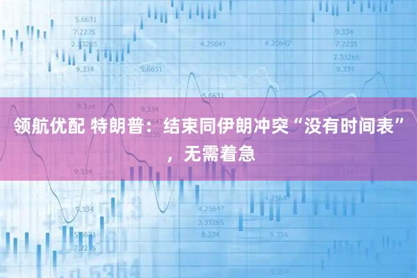 领航优配 特朗普：结束同伊朗冲突“没有时间表” ，无需着急