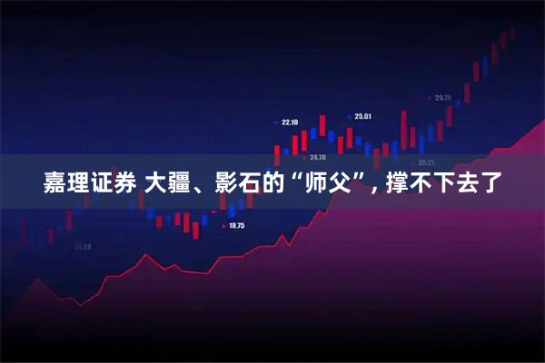 嘉理证券 大疆、影石的“师父”, 撑不下去了